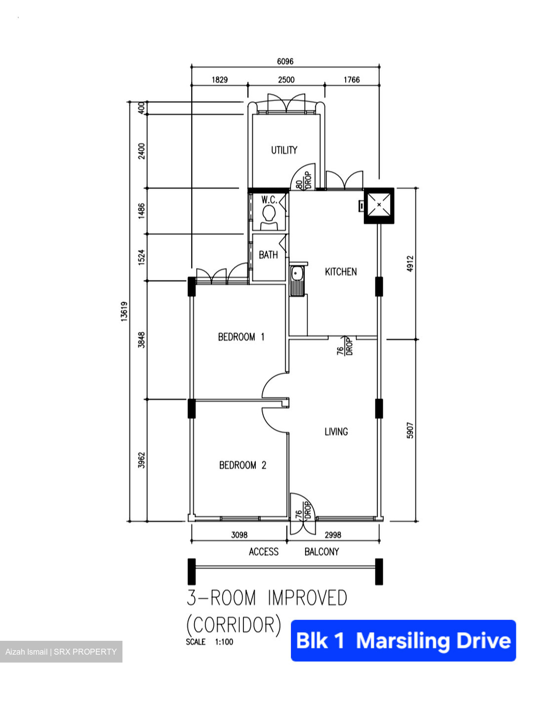 Blk 1 MARSILING DRIVE (Woodlands), HDB 3 Rooms #564755361